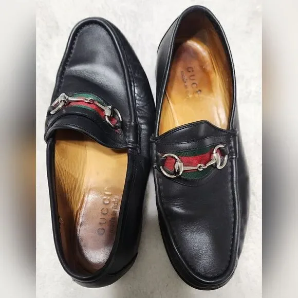 Gucci 6.5 Men's Black Horsebit Leather Loafer w/Web stripe..NIB Brand new - Picture 3 of 10